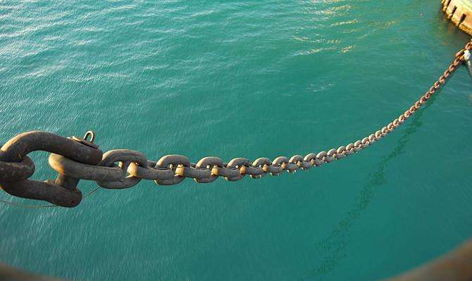 這是安徽亞太船用錨鏈的海上圖